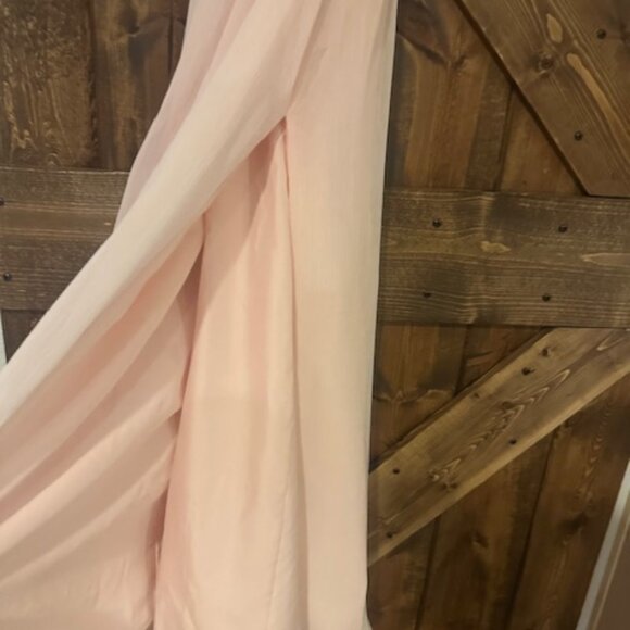 Vera Wang Formal White Collection Bridesmaid Dress Pink Chiffon Jeweled Belt 4 - Picture 11 of 16